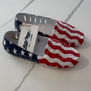 Floafers Country Club Loafer Patriotic Red, White, and Blue Shoes, sz 5